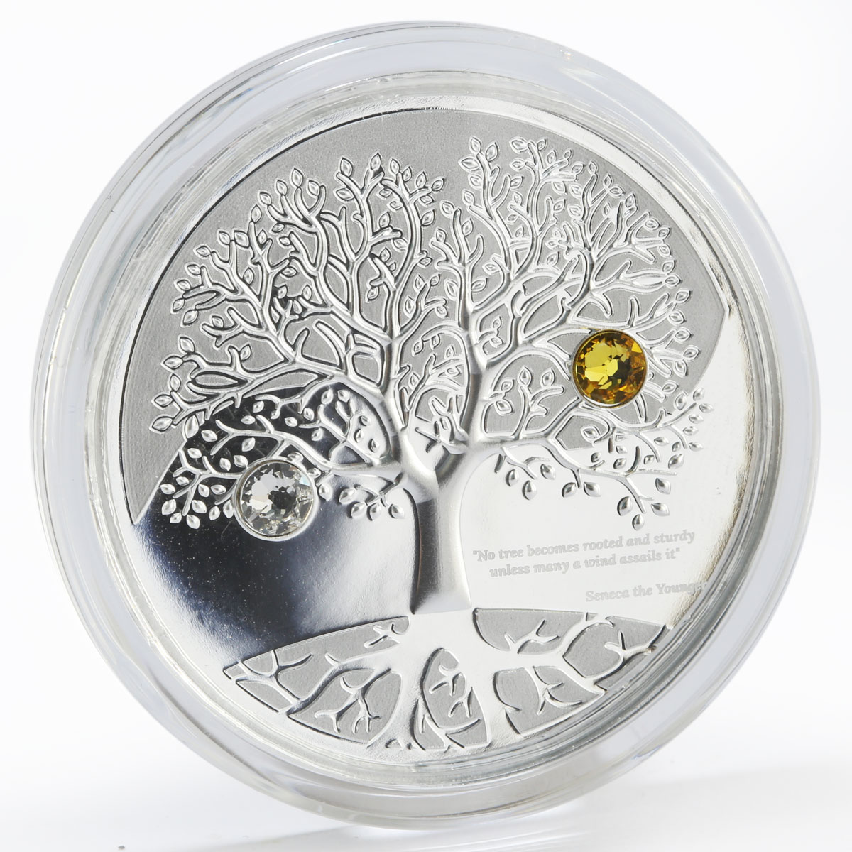 Cameroon 500 francs The Tree of Life swarowski crystals silver coin 2019