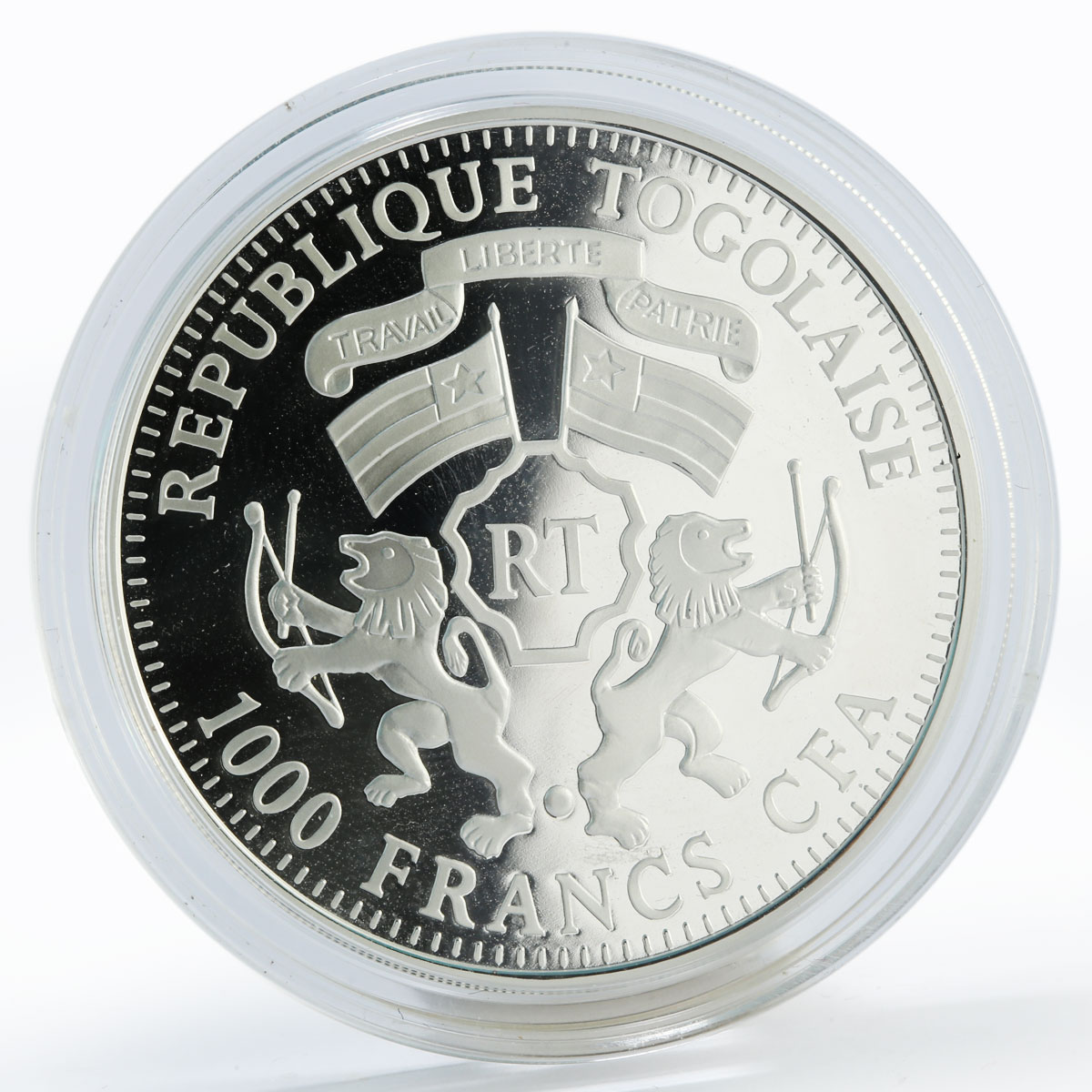 Togo 1000 francs Year of the Horse gilded proof silver coin 2014