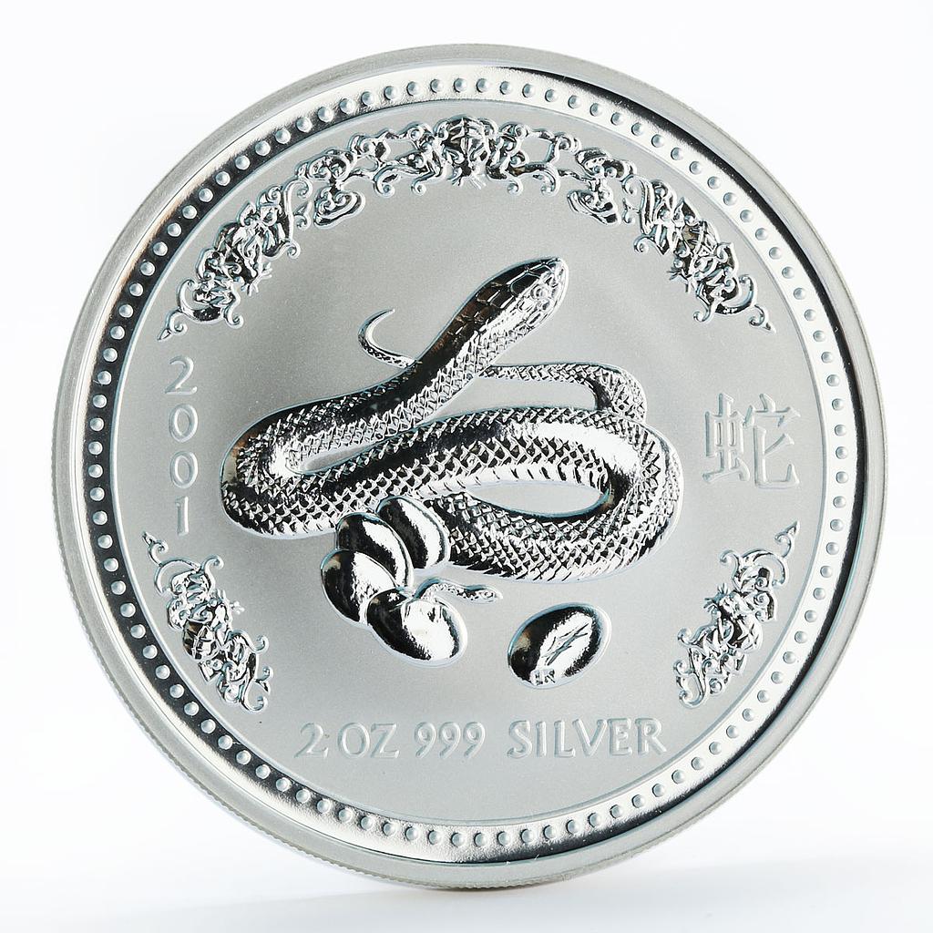 Australia 2 dollars Lunar Year Series I Year of the Snake silver coin 2001