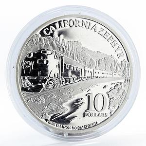 Cook Islands 10 dollars Railways California Zephyr proof silver coin 2010