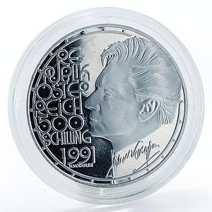 Austria 500 schilling Herbert von Karajan proof silver coin 1991