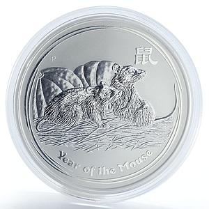 Australia 8 dollars Lunar Calendar series II Year of the Mouse silver coin 2008