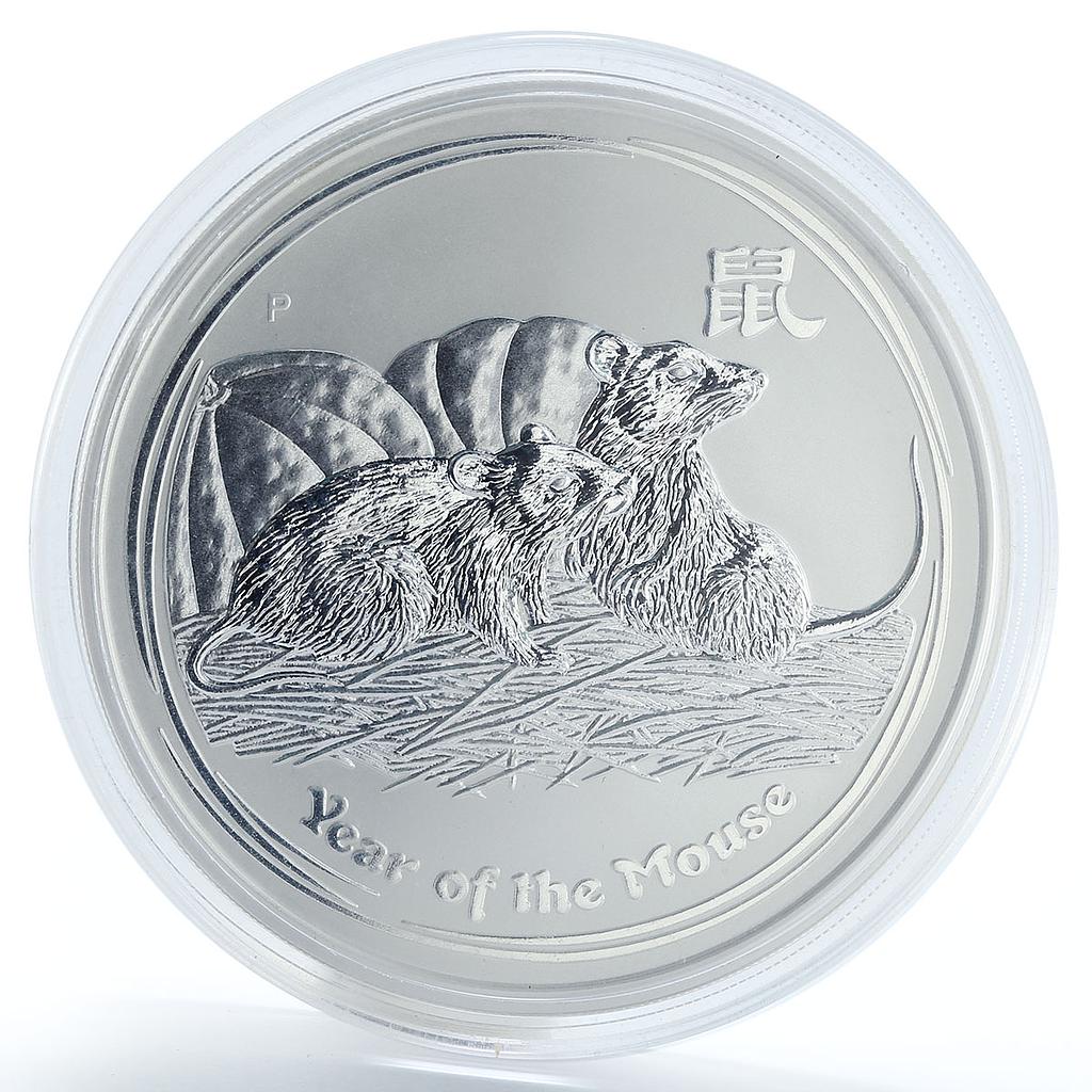 Australia 8 dollars Lunar Calendar series II Year of the Mouse silver coin 2008