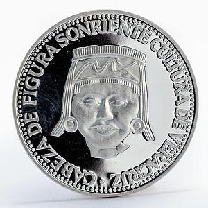Paraguay 150 guaranies Veracruz Culture Sculpture proof silver coin 1973