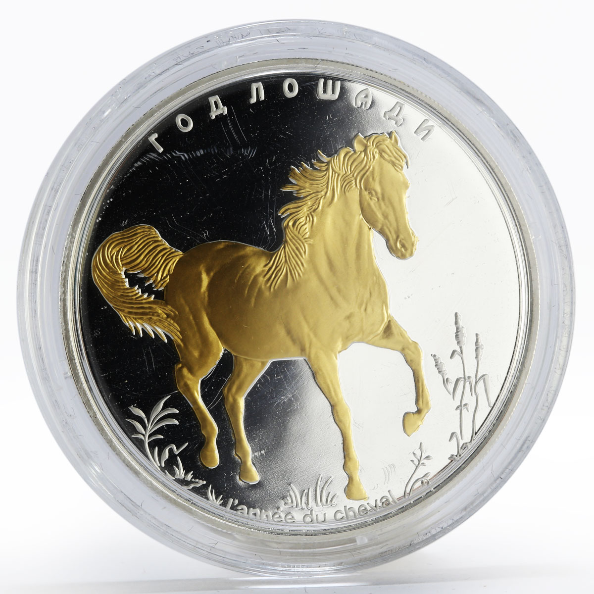 Togo 1000 francs Year of the Horse gilded proof silver coin 2014