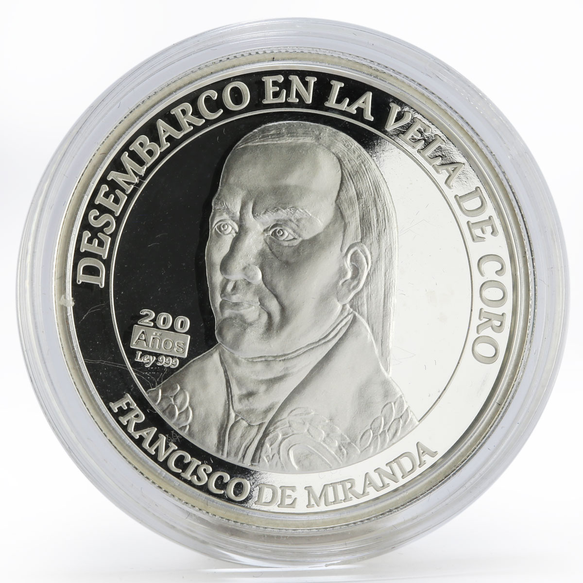 Venezuela 200 bolivares Disembark of Francisco de Miranda proof silver coin 2010