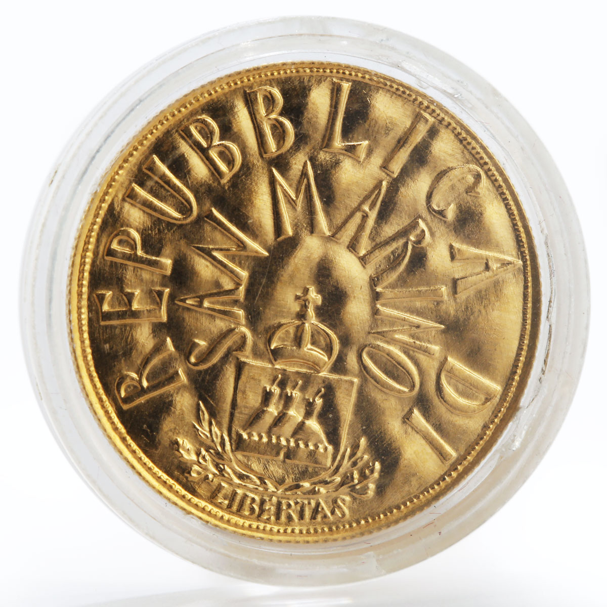 Republica San Marino 5 scudi Libertad Perpetua Freedom gold coin 1983
