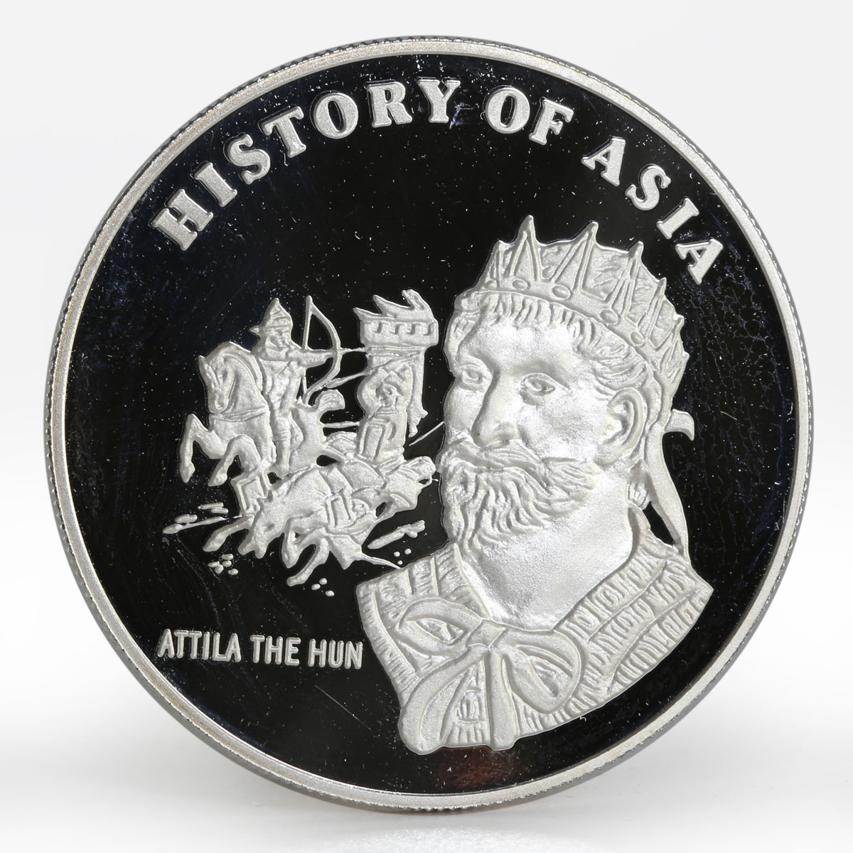 Mongolia 1000 togrog History of Asia Attila the Hun proof silver coin 2003