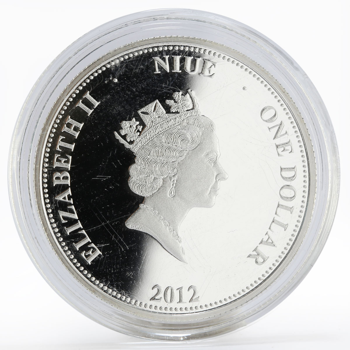 Niue 1 dollar Vladimir Vysotsky musician colored silver proof coin 2012