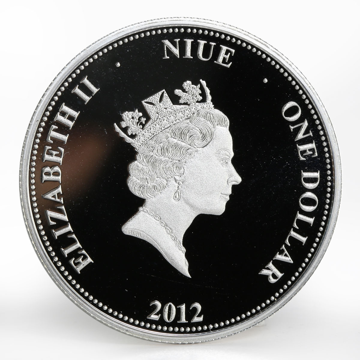 Niue 1 dollar Vladimir Vysotsky musician colored silver proof coin 2012