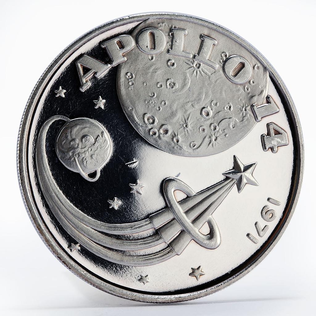 Fujairah 10 riyals Apollo XIV Moon Landing Program proof silver coin 1970