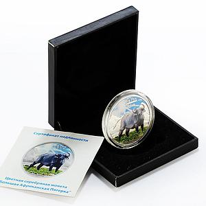 Congo 240 francs Big Five Africa Buffalo colored silver coin 2008