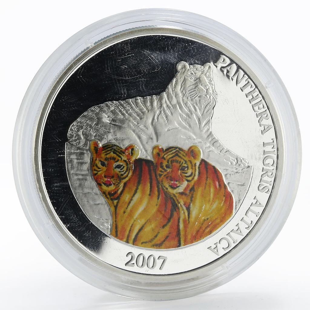 Mongolia 500 togrog Panthera Tigris Altaica colored proof silver coin 2007