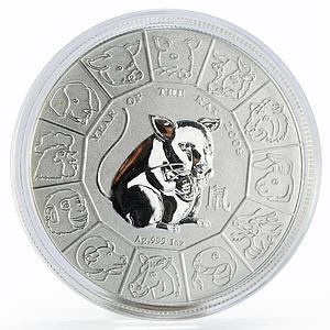 Niue 1 dollar Year of the Rat Lunar Calendar silver coin 2008