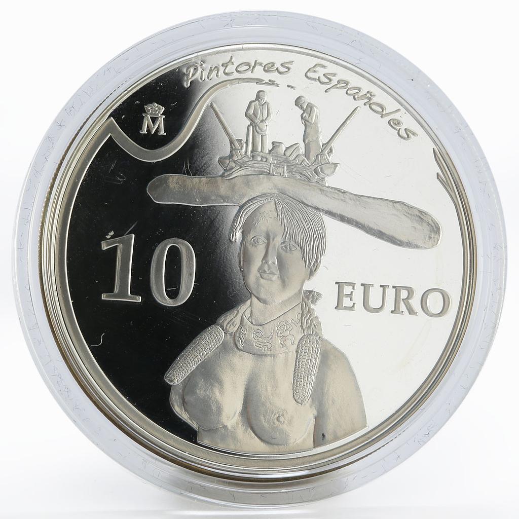 Spain 10 euro Painter Salvador Dali Bust of a Woman Art proof silver coin 2009