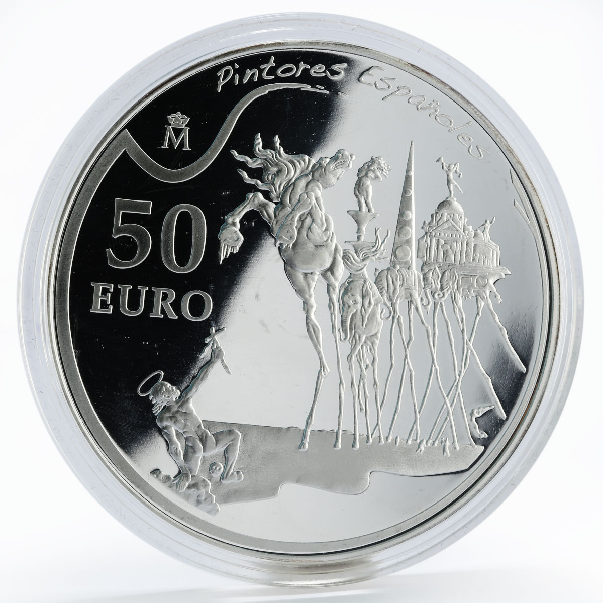 Spain 50 euro Salvador Dali Temptation of Saint Anthony artist proof silver 2009
