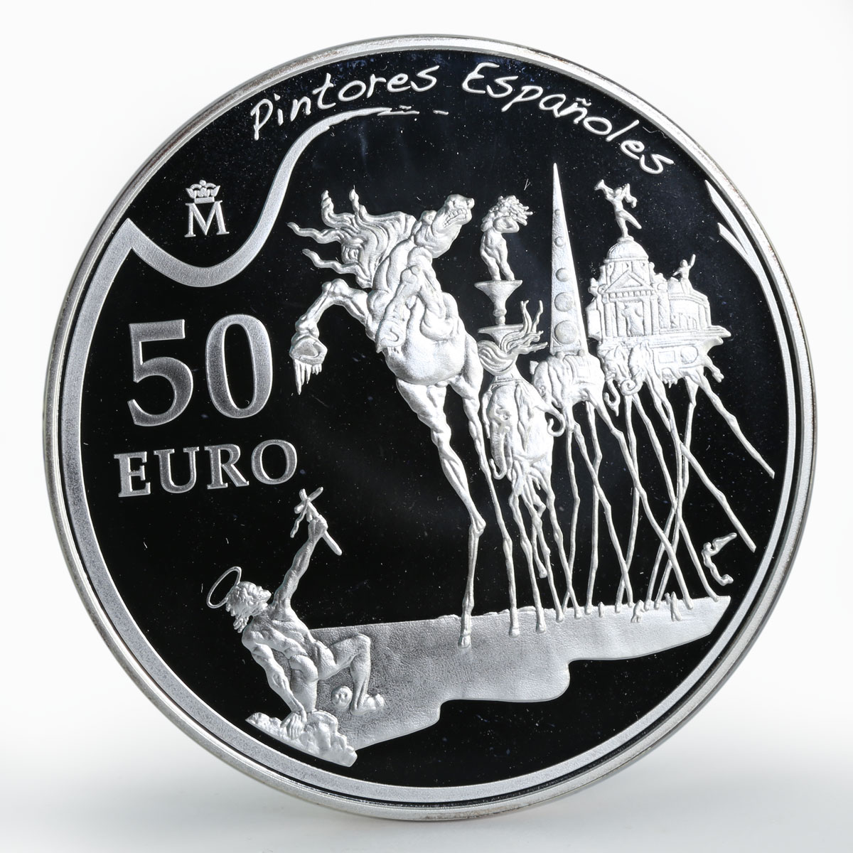 Spain 50 euro Salvador Dali Temptation of Saint Anthony artist proof silver 2009