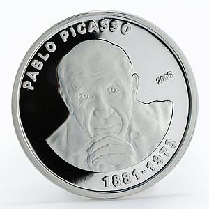 Ivory Coast 1000 francs Painter and Sculptor Pablo Picasso silver coin 2006