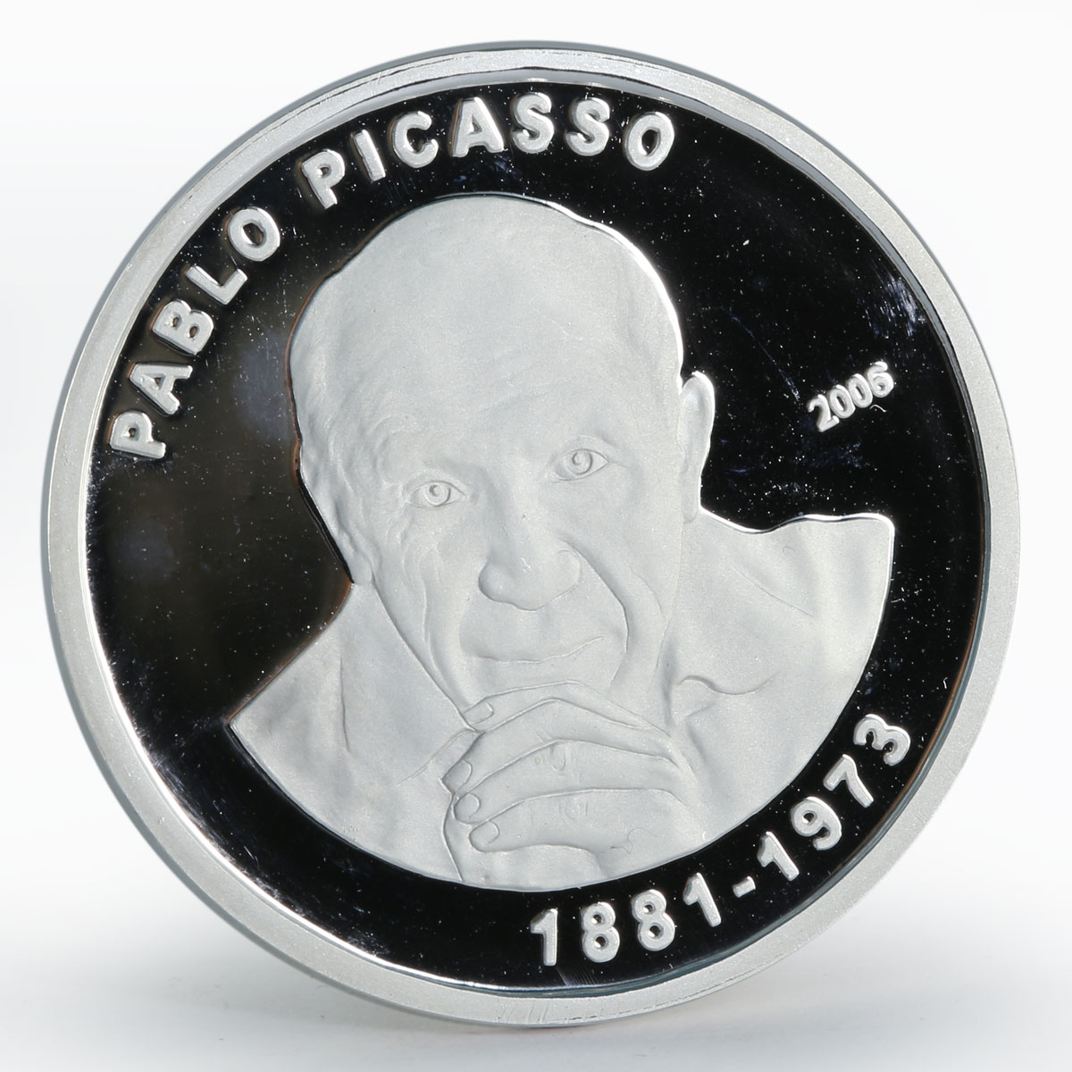 Ivory Coast 1000 francs Pablo Picasso painter sculptor proof silver coin 2006