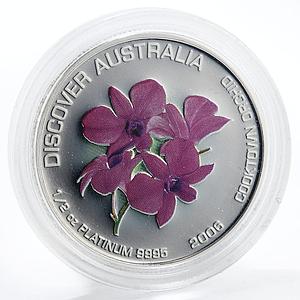 Australia 50 dollars Discover Australia Cooktown Orchid platinum 1/2 oz 2006