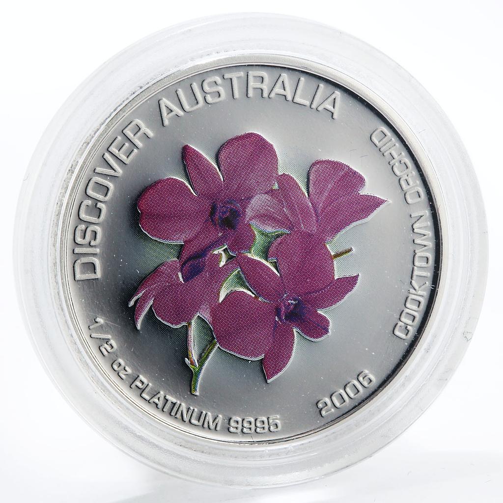 Australia 50 dollars Discover Australia Cooktown Orchid platinum 1/2 oz 2006