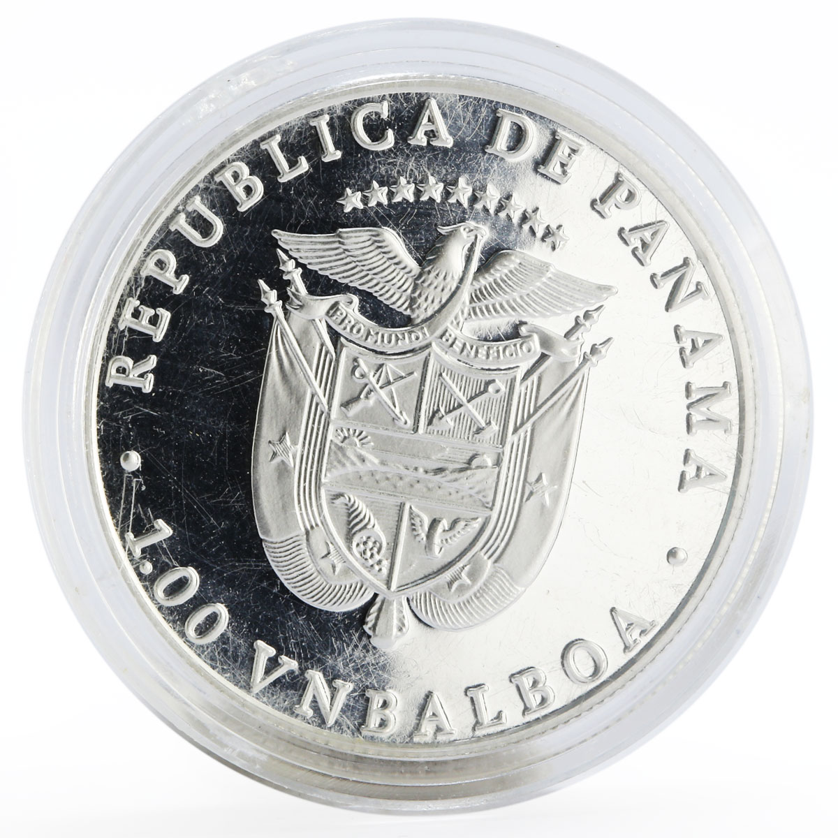 Panama 1 balboa Olympic Summer Games Equestrian proof silver coin 1988