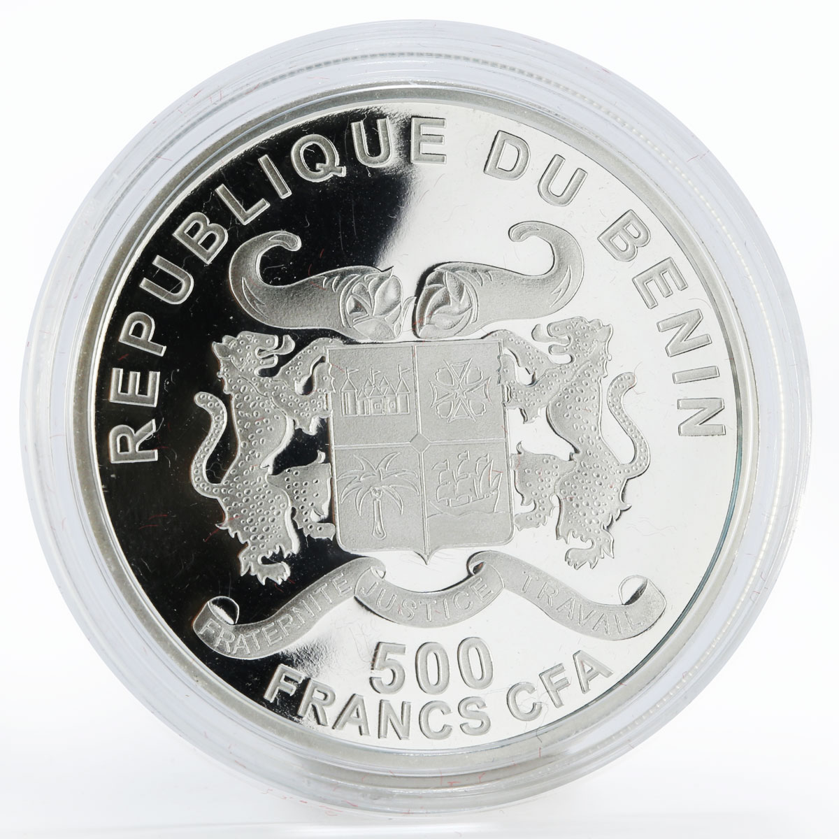 Benin 500 francs 85 Years of Vatican City State colored proof silver coin 2014