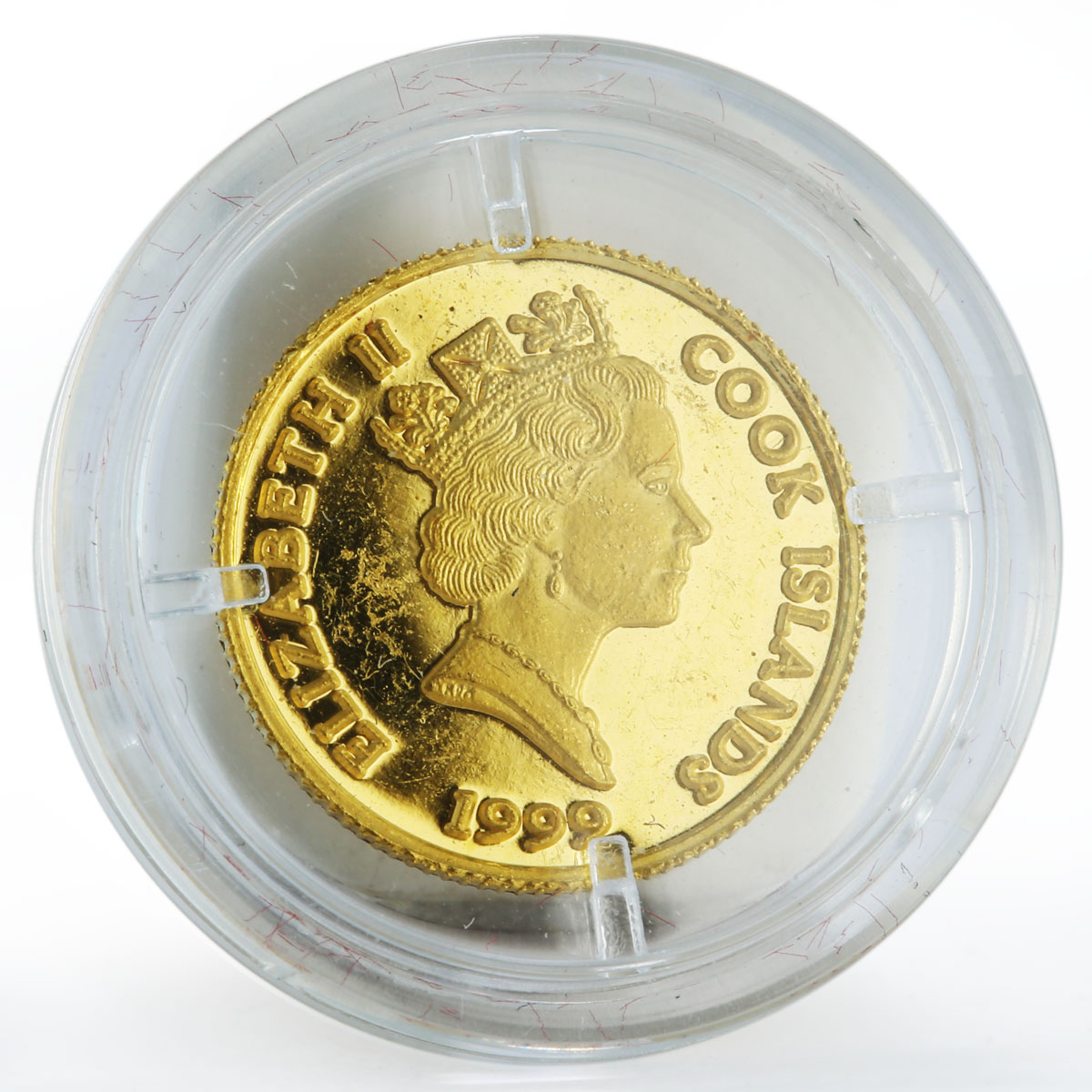 Cook Islands 10 dollars Solar Eclipse prof gold coin 1999