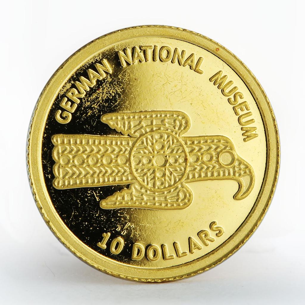 Nauru 10 dollars National Museum in Nuremburg proof gold coin 2005