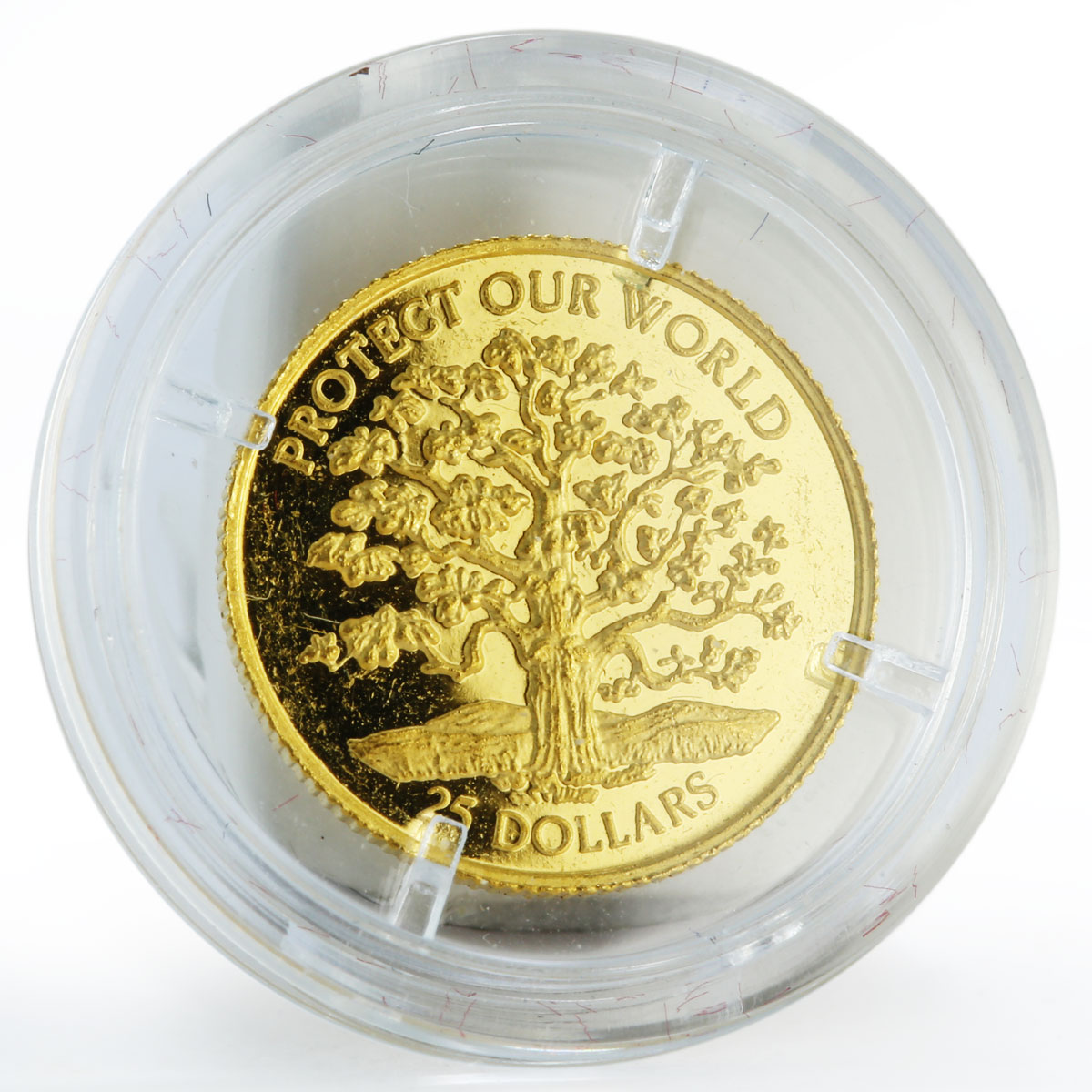 Niue 25 dollars Protect our World Tree proof gold coin 1996