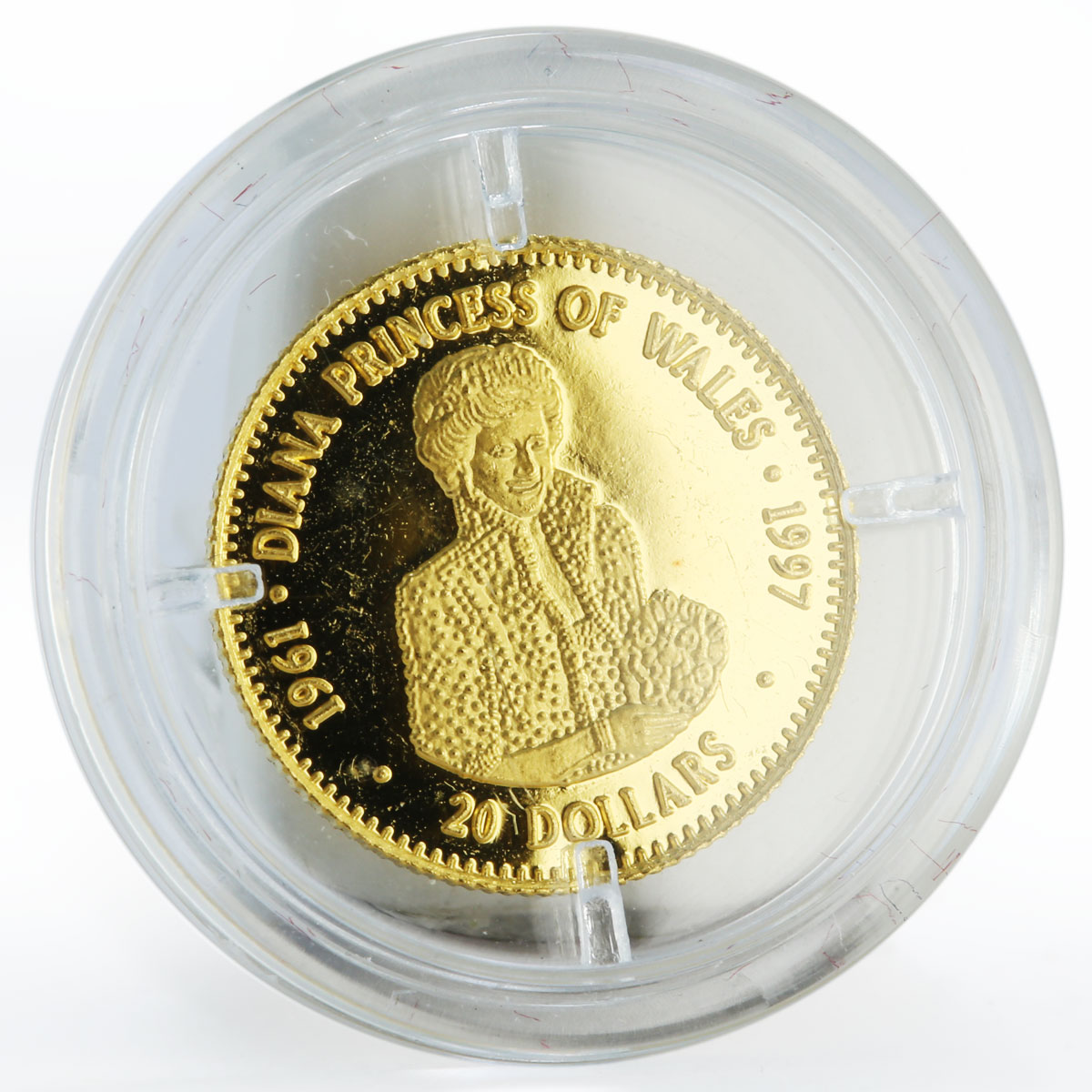 Tuvalu 20 dollars Death of Princess Diana proof gold coin 1997