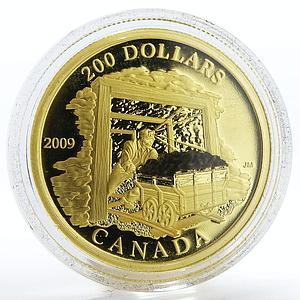 Canada 200 dollars Coal Industry Collier Coalmine gold coin 2009 Box and CoA