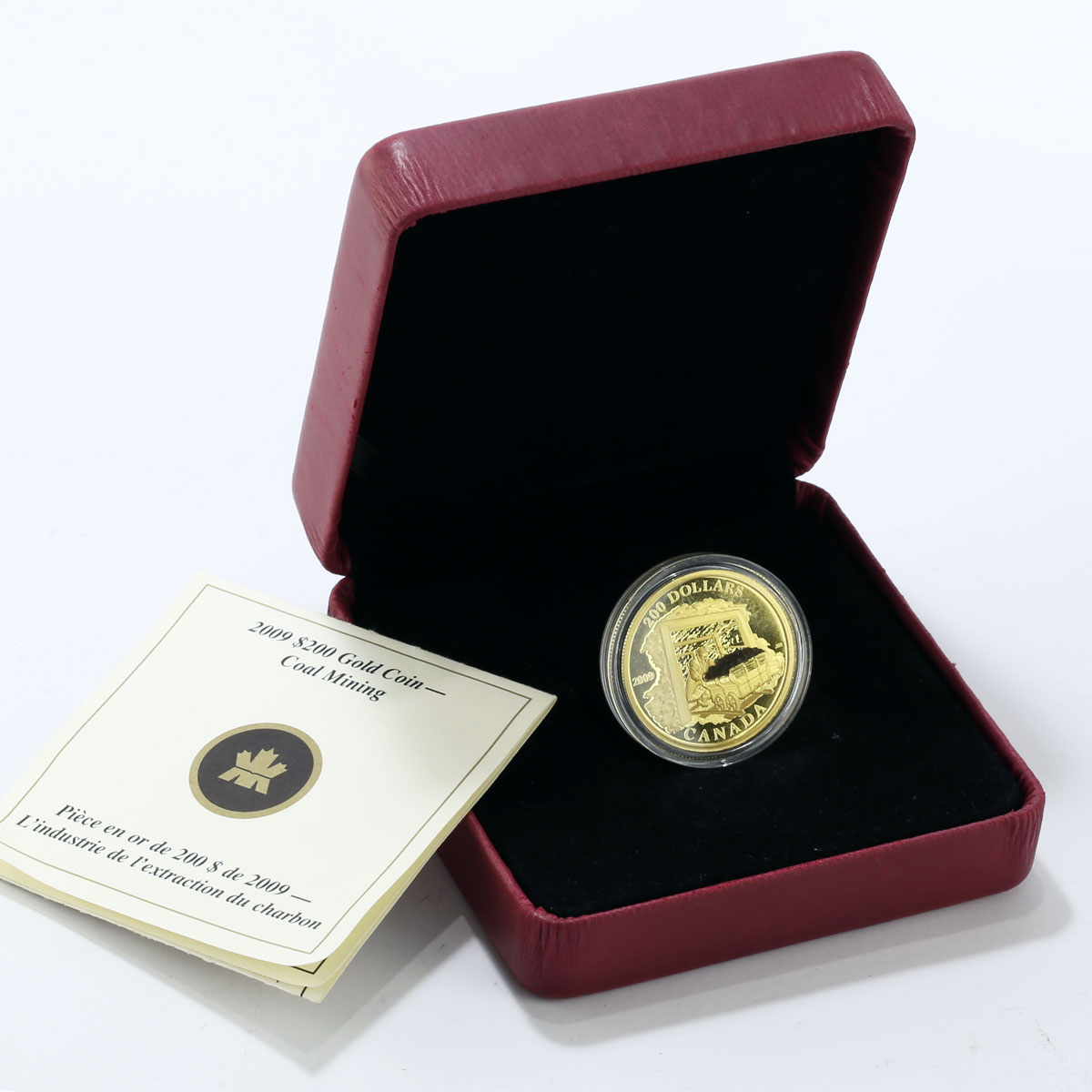 Canada 200 dollars Coal Industry Collier Coalmine gold coin 2009 Box and CoA