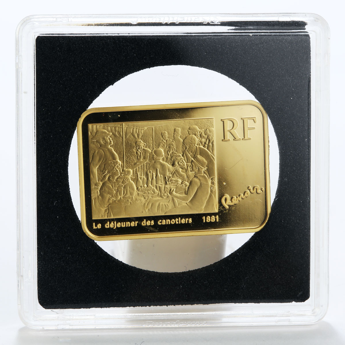 France 100 euro Auguste Renoir Impressionist Painter rectangular gold coin 2009