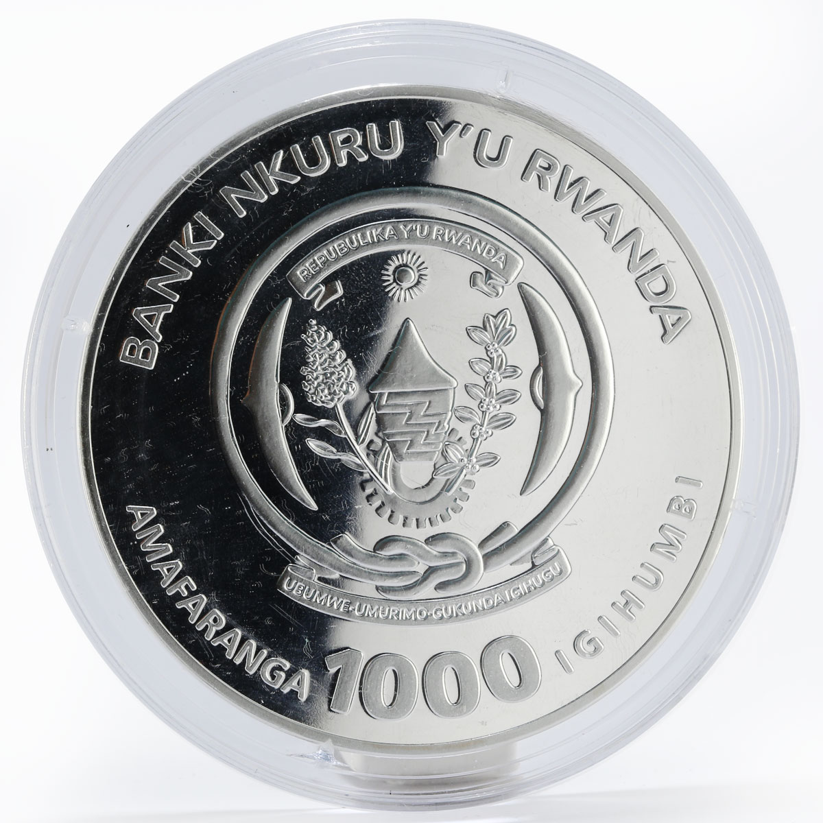 Rwanda 1000 francs Year of the Tiger gilded silver coin 2010