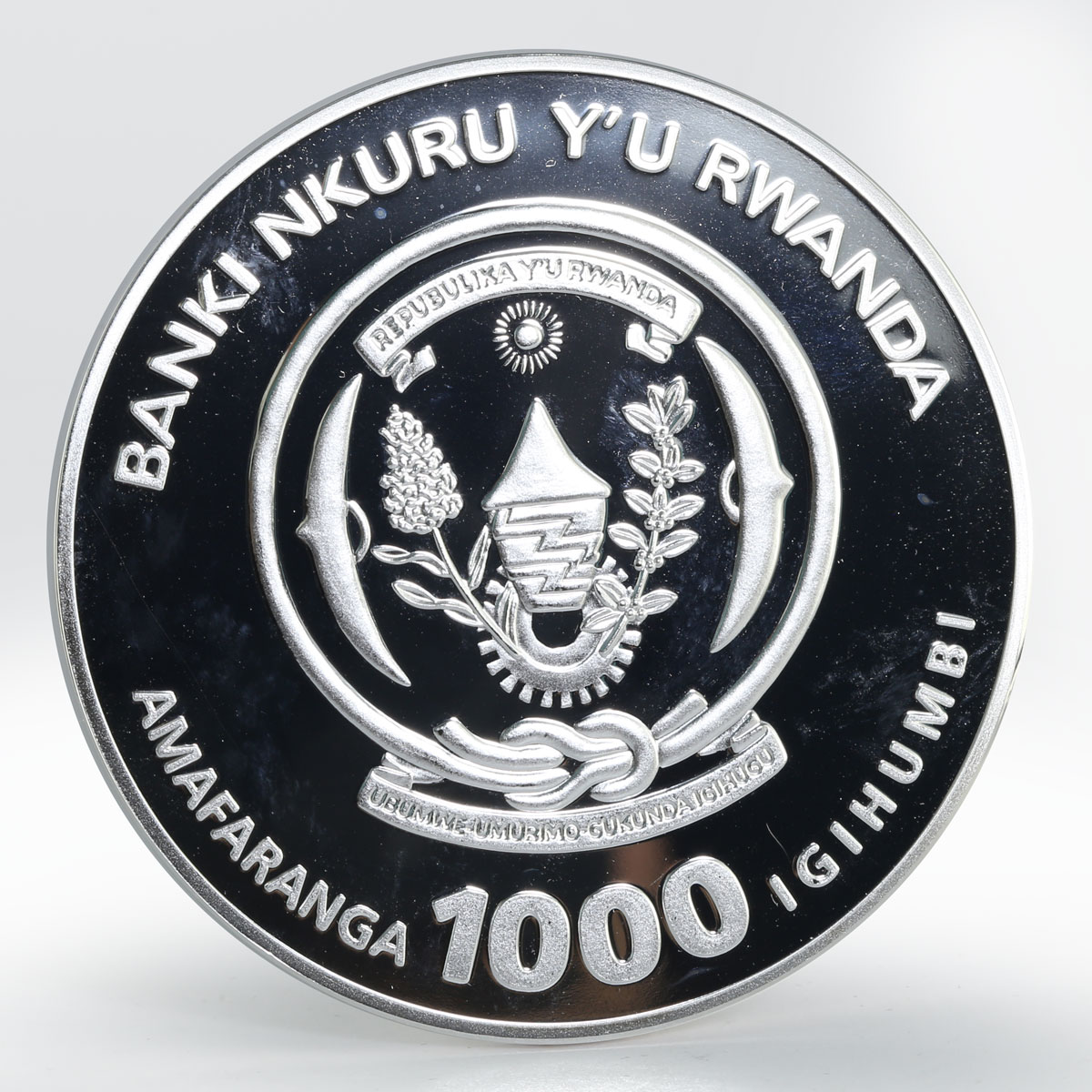 Rwanda 1000 francs Year of the Tiger gilded silver coin 2010