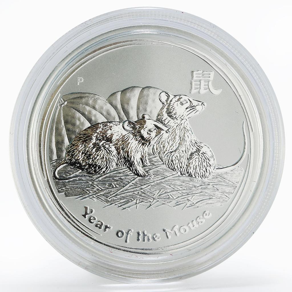 Australia 50 cents Lunar Calendar series II Year of the Mouse silver coin 2008