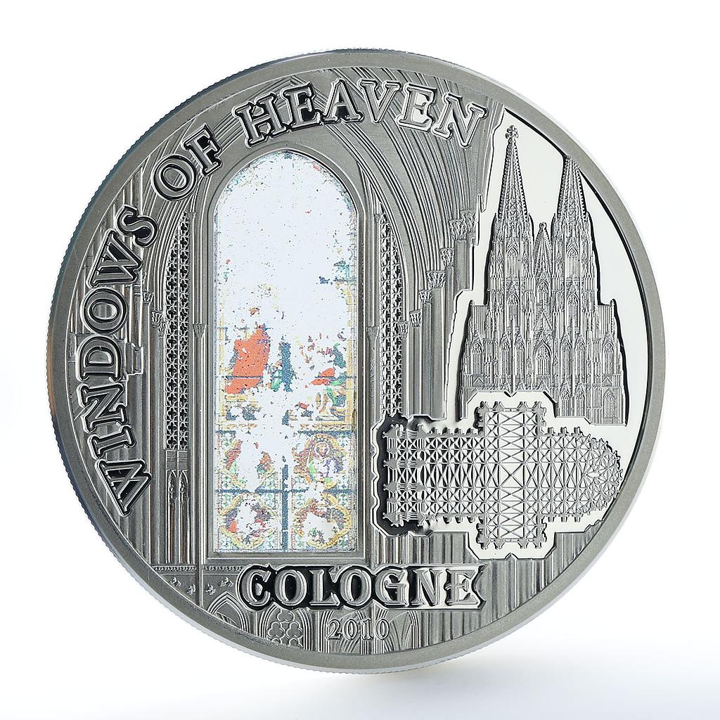 Cook Islands 10 dollars Cologne Cathedral Windows of Heaven silver coin 2010