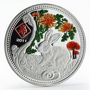 Malawi 20 kwacha Year of the Rabbit Lunar Calendar colored silver coin 2011