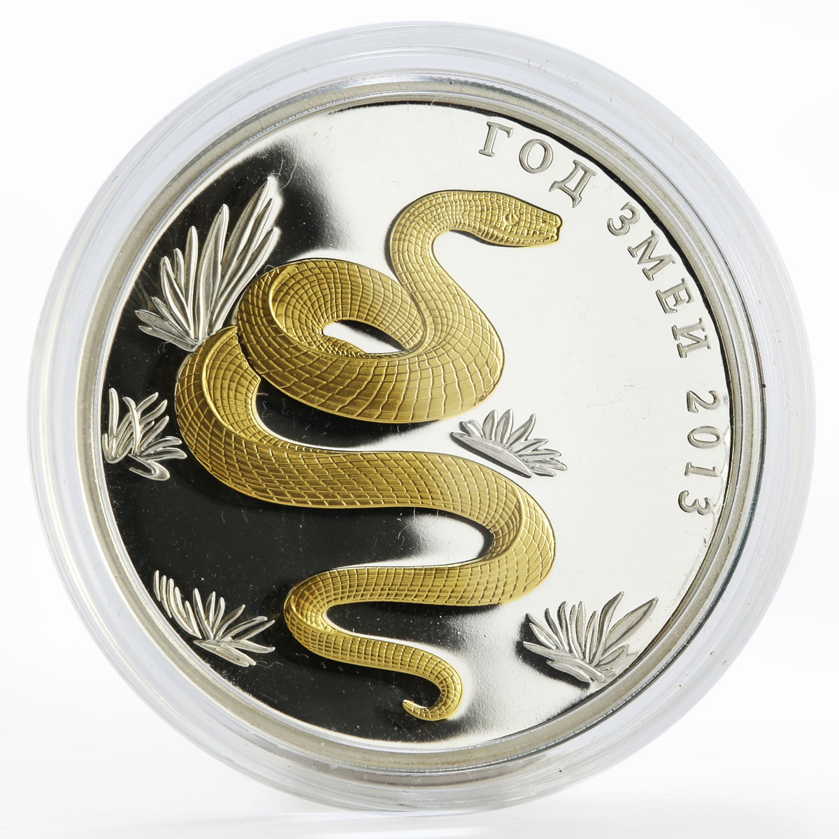 Togo 1000 francs Year of the Snake Lunar Zodiac gilded silver coin 2013