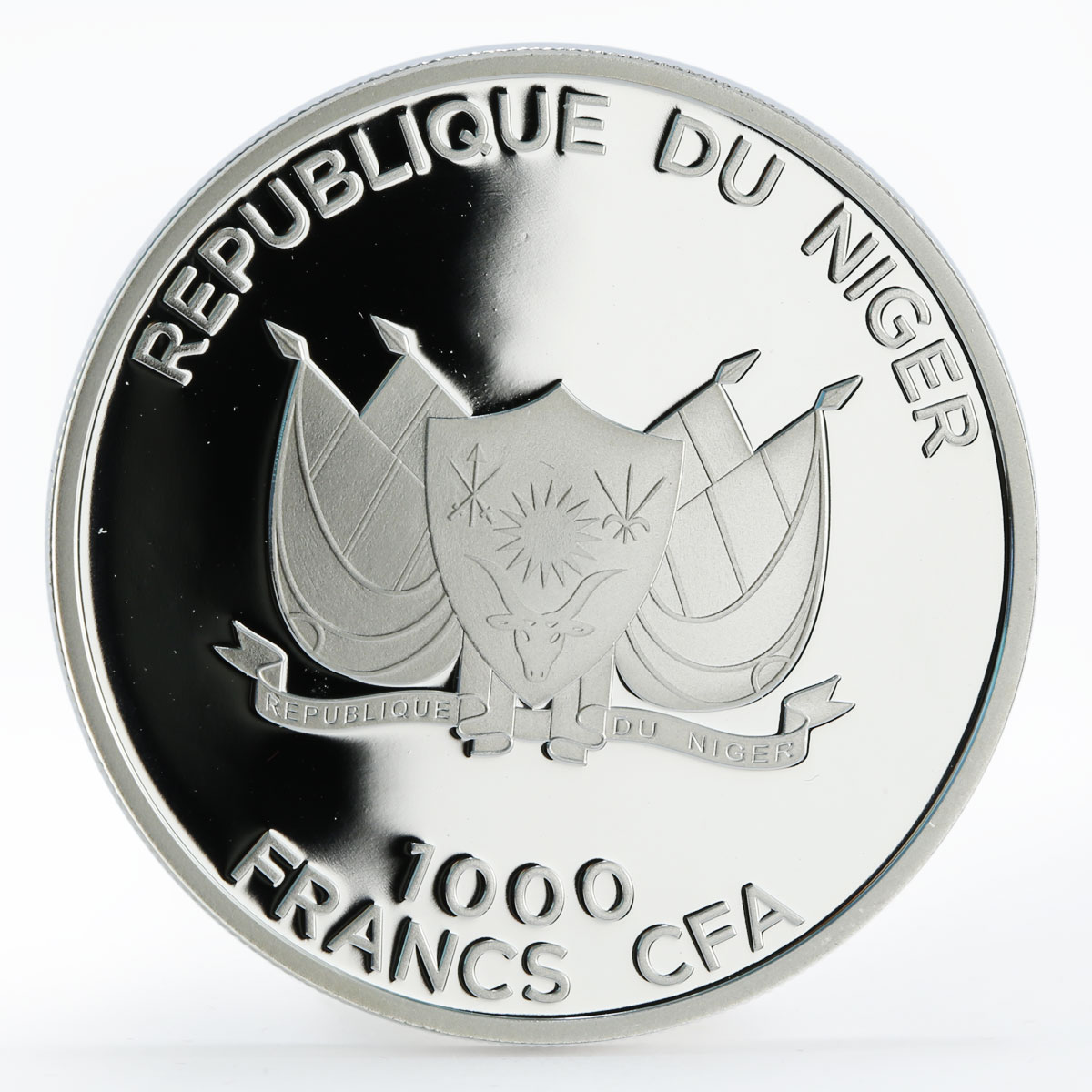 Niger 1000 francs Ramadan Karim gilded colored silver coin 2012