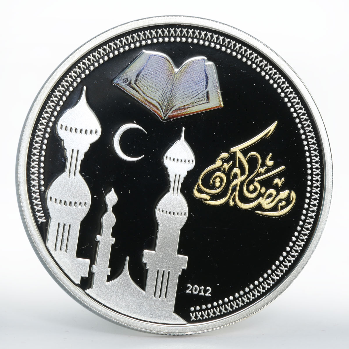 Niger 1000 francs Ramadan Karim gilded colored silver coin 2012