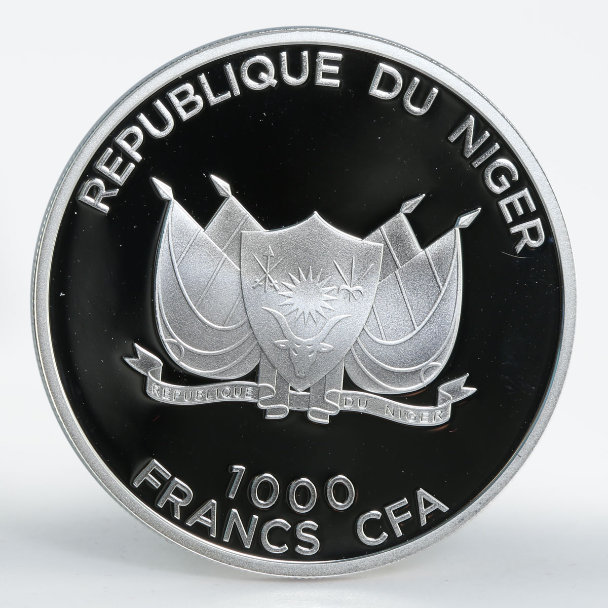 Niger 1000 francs Ramadan Karim gilded colored silver coin 2012