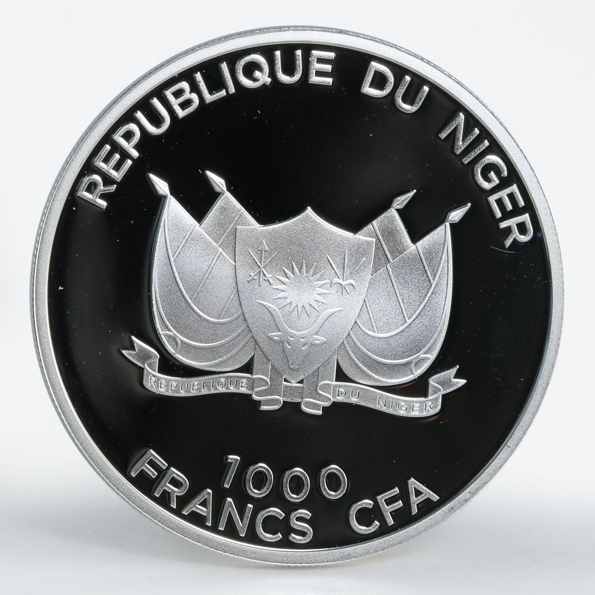 Niger 1000 francs Ramadan Karim gilded colored silver coin 2012