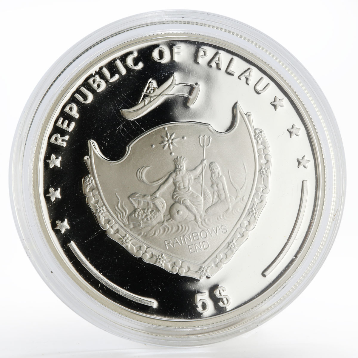 Palau 5 dollars Wonders Neuschwanstein Castle colored proof silver coin 2010