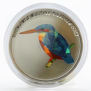 Congo 10 francs Wildlife Protection Kingfisher proof silver coin 2004