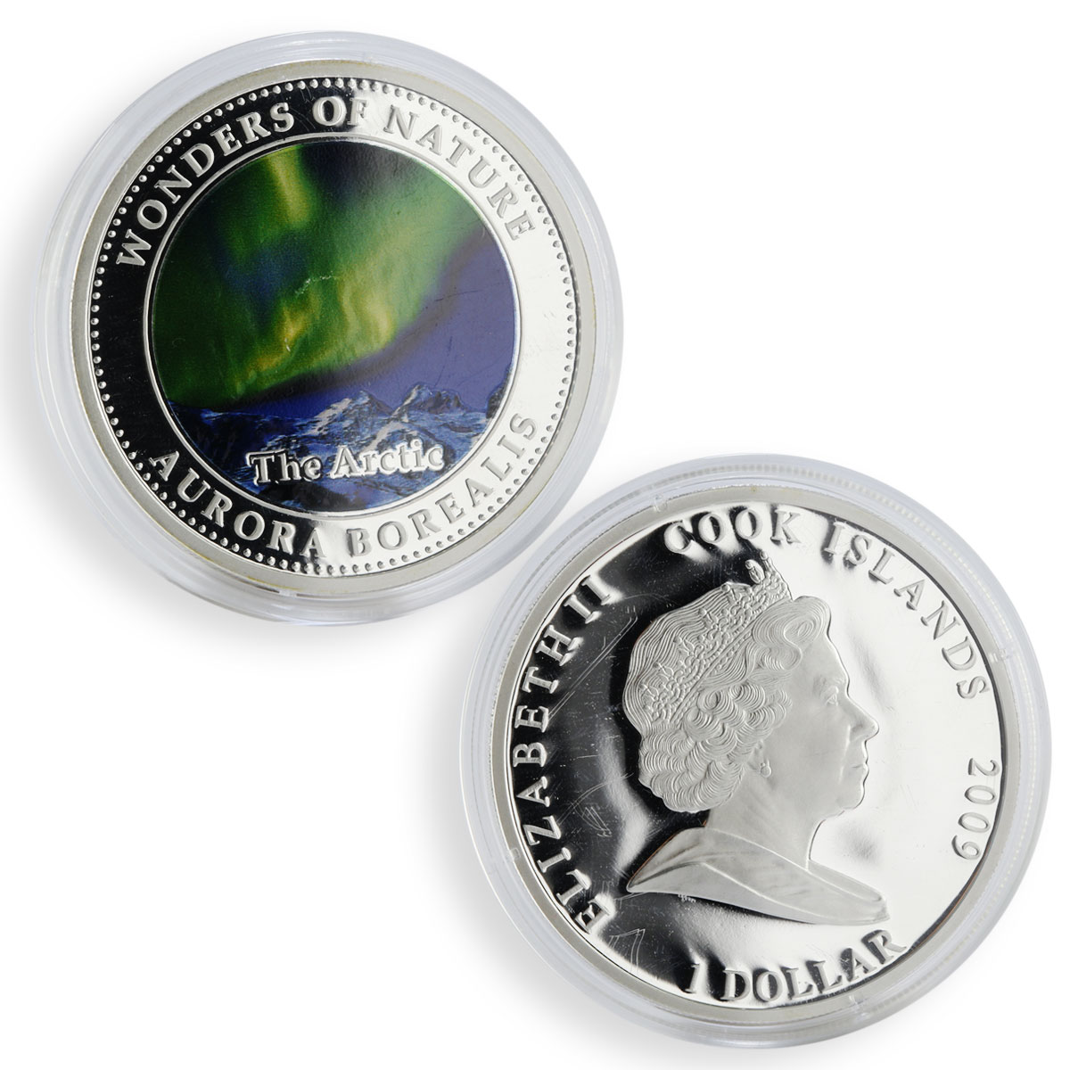 Cook Island set of 6 coins Wonders of Nature colored proof silver coin 2009