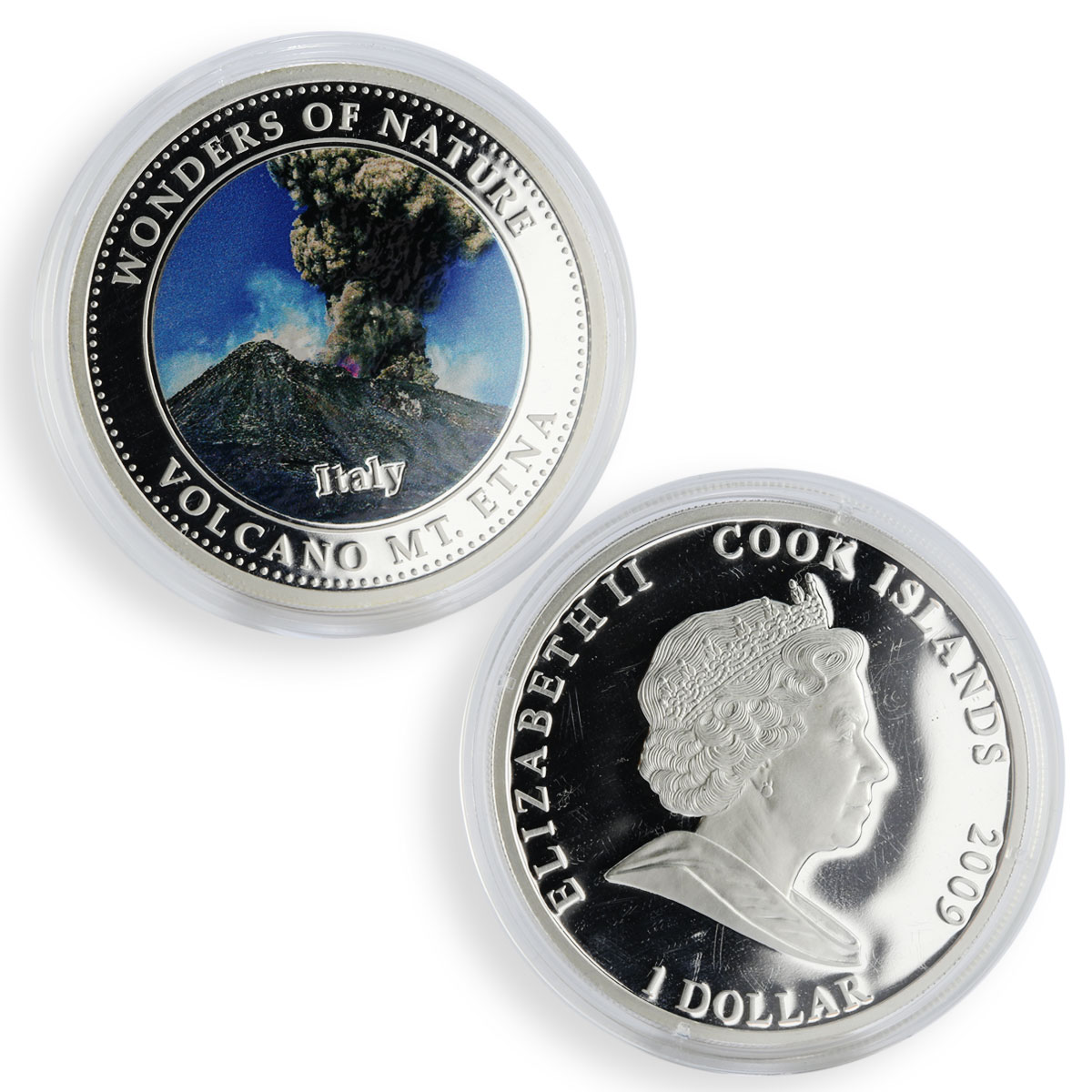 Cook Island set of 6 coins Wonders of Nature colored proof silver coin 2009