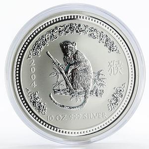 Australia 10 dollars Year of the Monkey Lunar Series I silver coin 2004