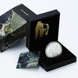 Cameroon 1000 francs Two Cross River Gorilla proof silver coin 2012